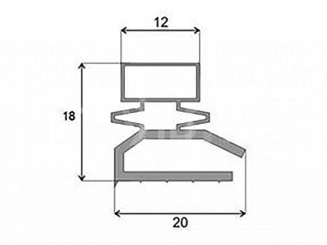 Уплотнитель 1039*550мм для холодильника Бирюса 21